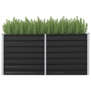 Garden Raised Bed Anthracite 63″x15.7″x30.3″ Galvanized Steel