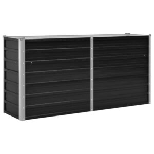 Garden Raised Bed Anthracite 63″x15.7″x30.3″ Galvanized Steel