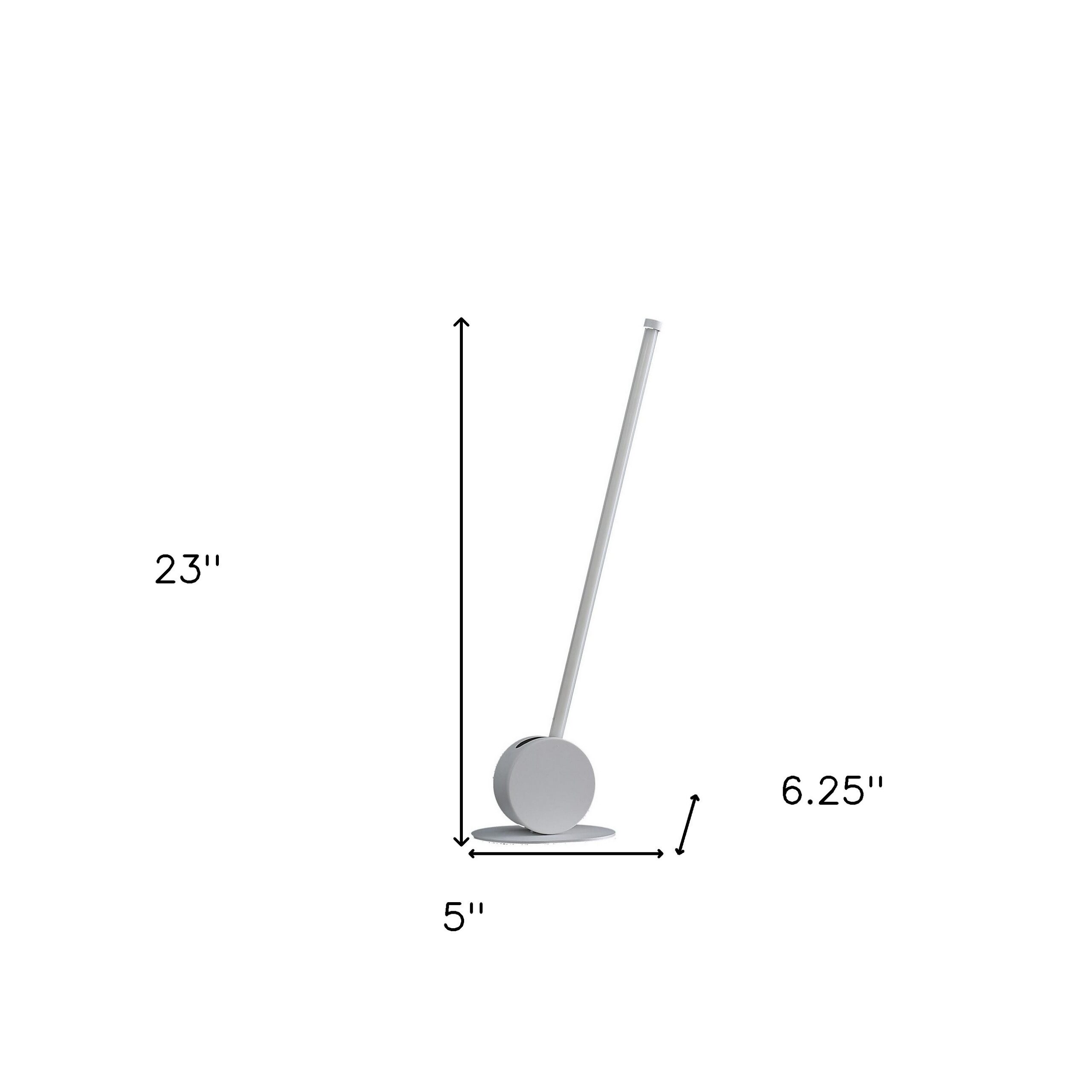 23" White Metal Leaning Stick LED Table Lamp - Image 6