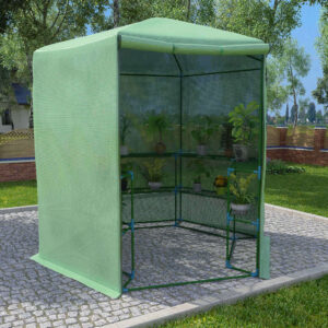 Greenhouse with Shelves Steel 89.4″x87.8