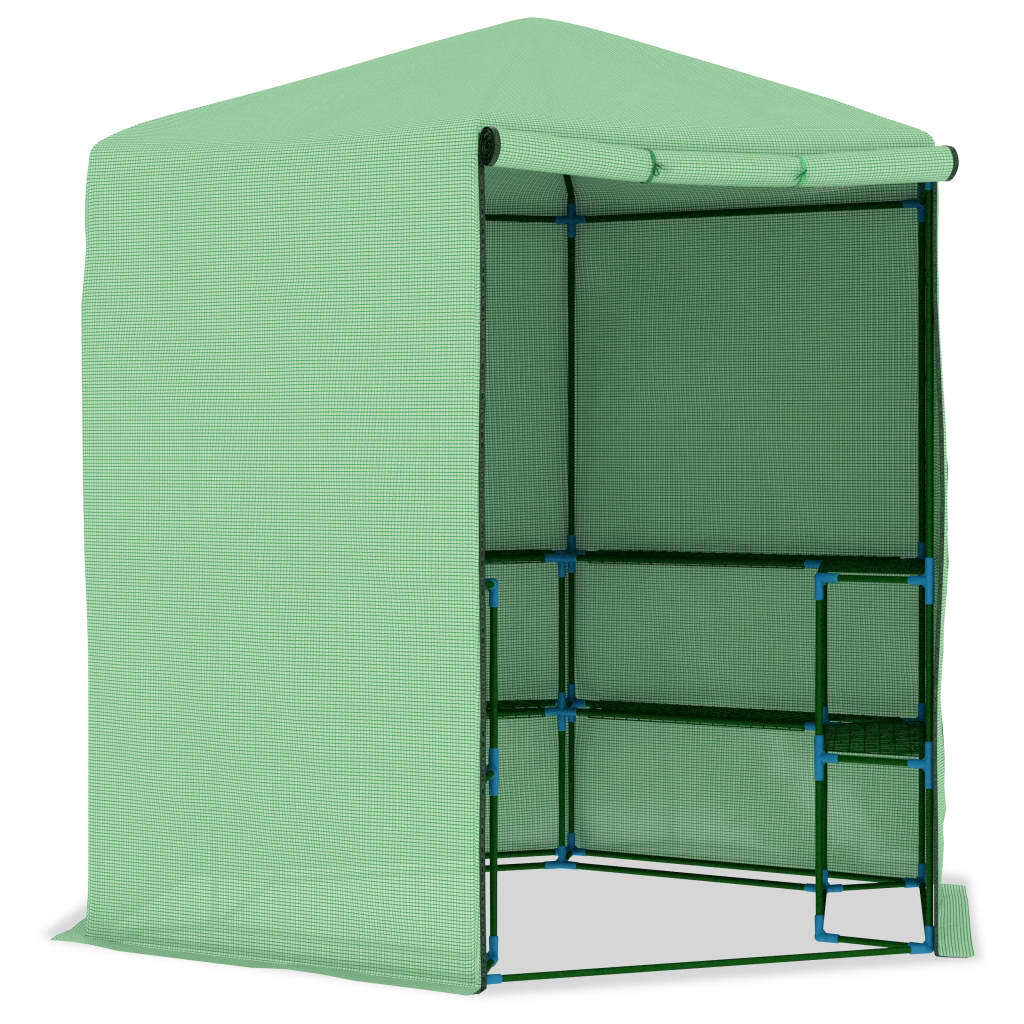 Greenhouse with Shelves Steel 89.4"x87.8 - Image 3