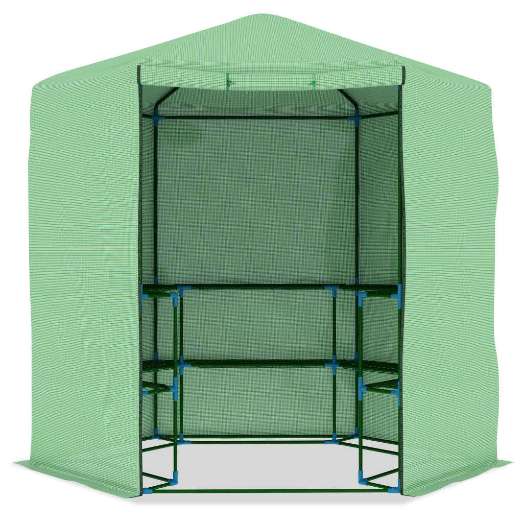 Greenhouse with Shelves Steel 89.4"x87.8 - Image 4