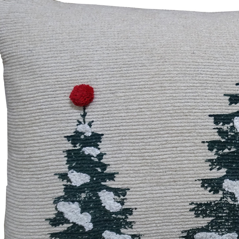 14" X 24" Red And Green Zippered Cotton Blend Christmas Tree Throw Pillow - Image 5