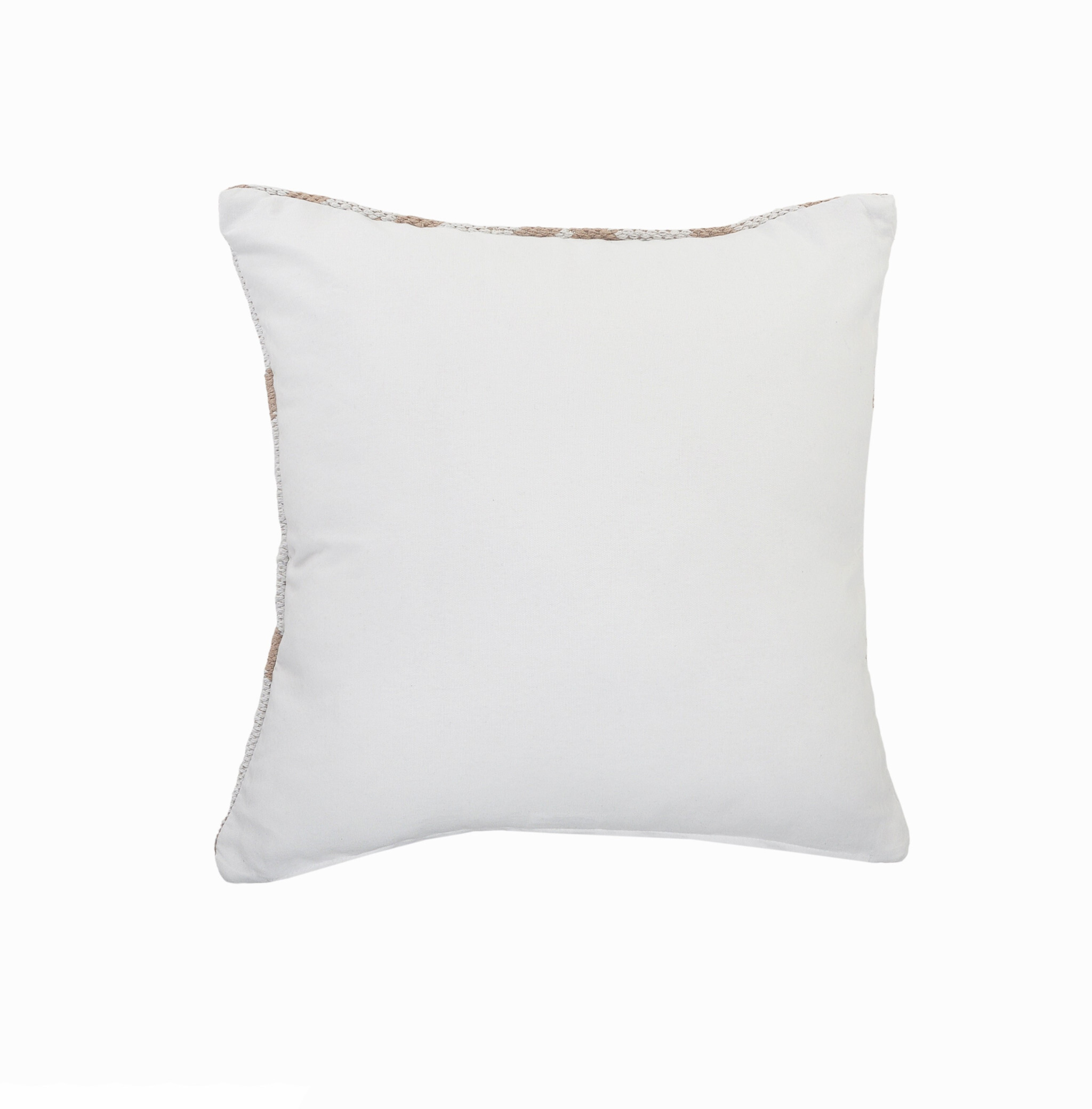 20" X 20" Tan And White 100% Cotton Geometric Zippered Pillow - Image 6