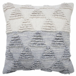 20″ X 20″ Heathered Gray And Off-White 100% Cotton Geometric Zippered Pillow