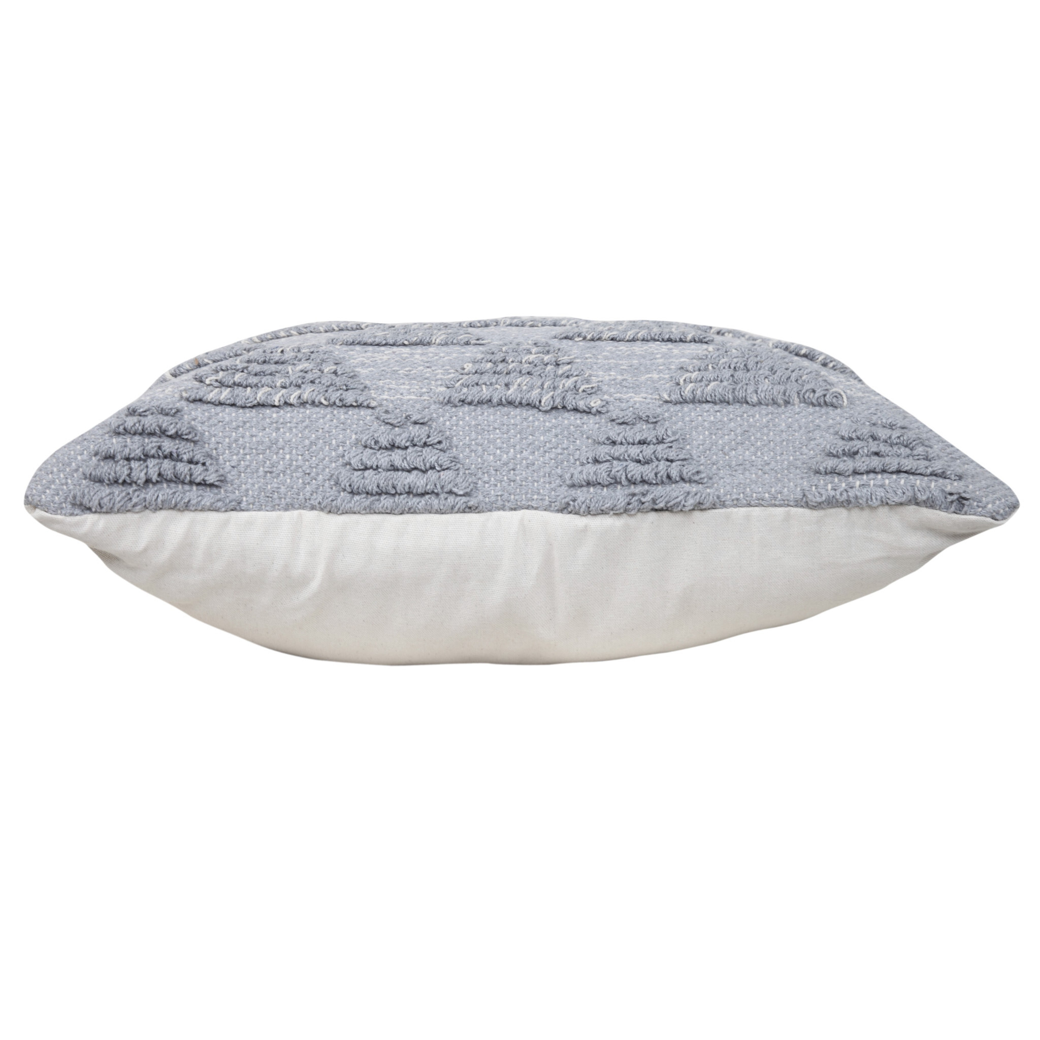 20" X 20" Heathered Gray And Off-White 100% Cotton Geometric Zippered Pillow - Image 5
