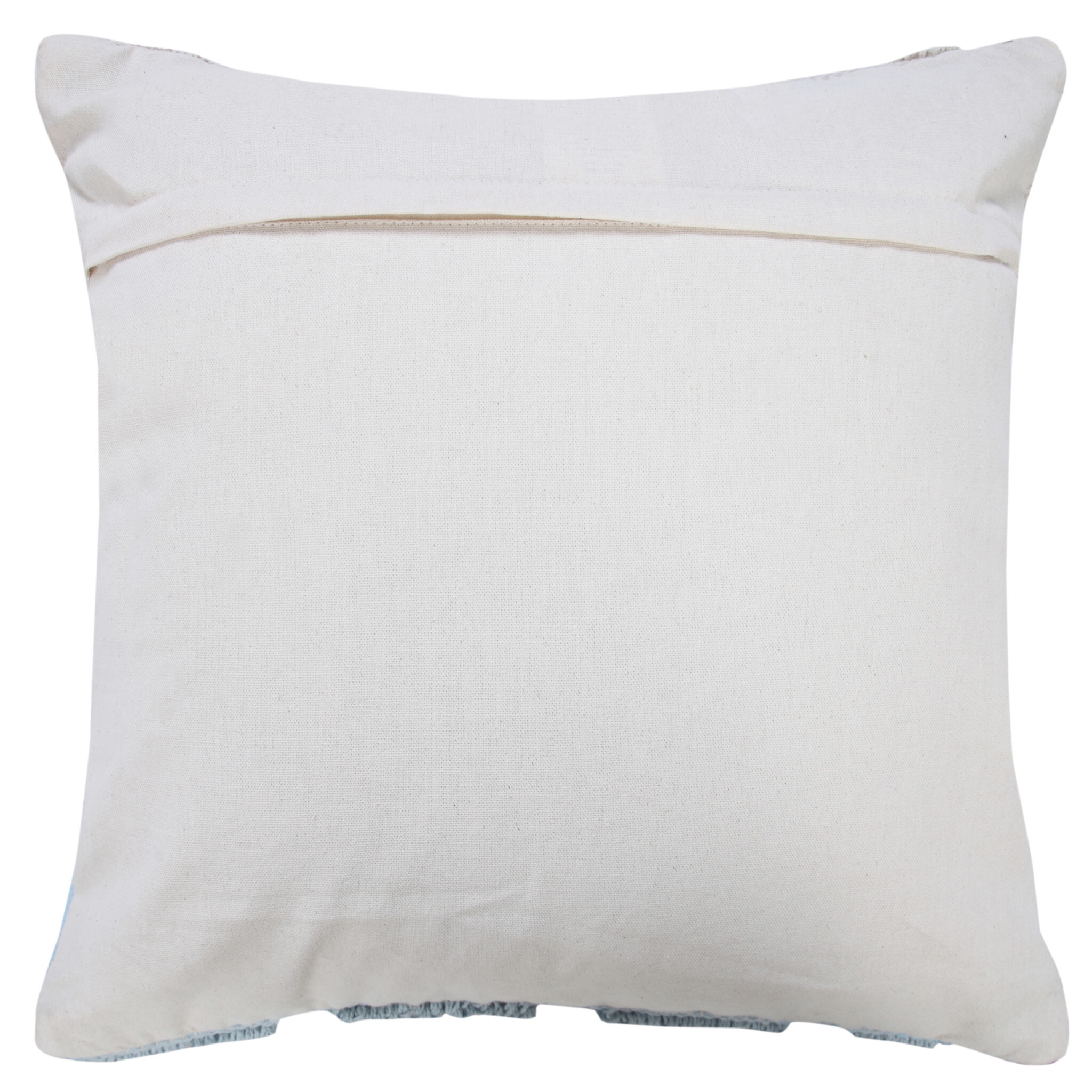 20" X 20" Heathered Gray And Off-White 100% Cotton Geometric Zippered Pillow - Image 6