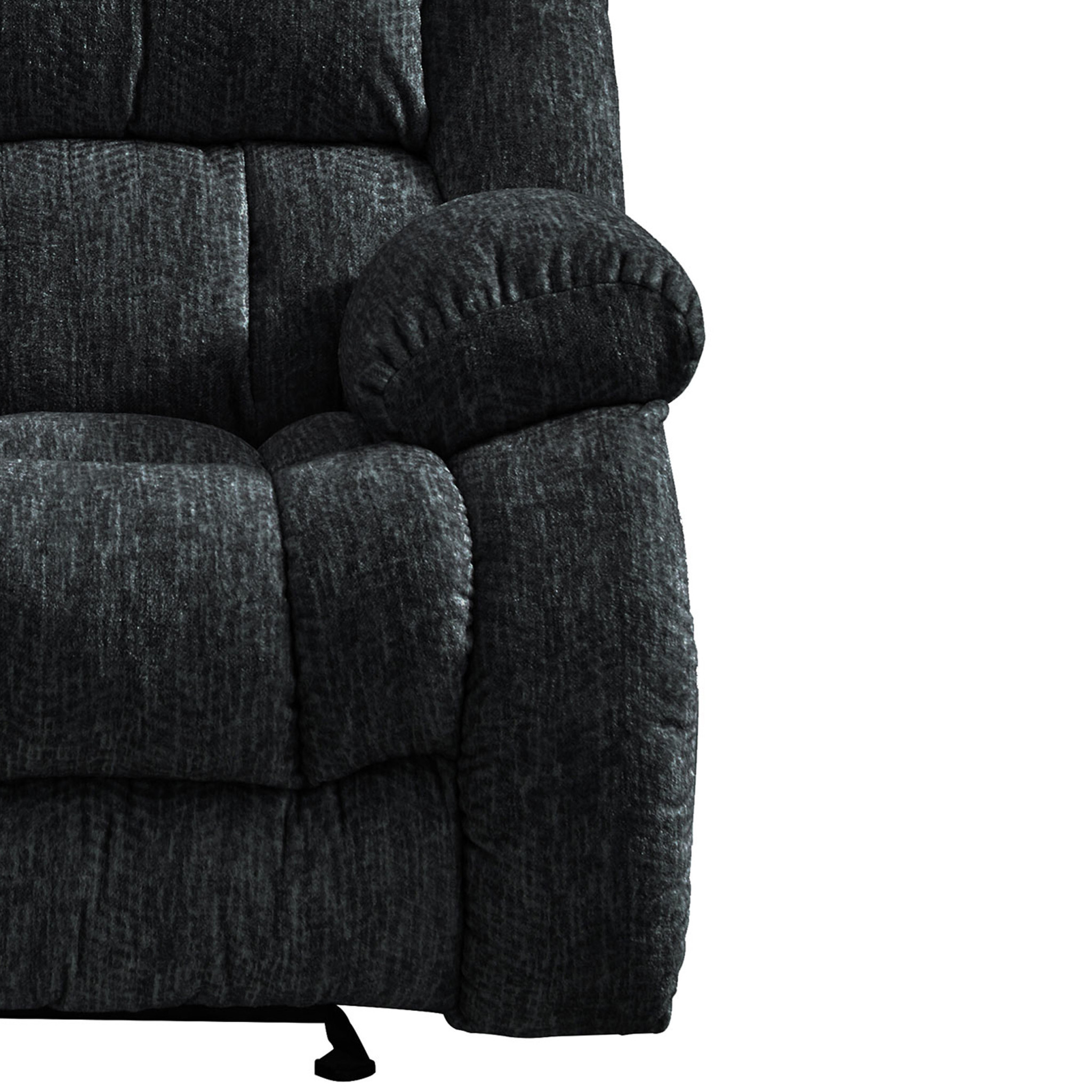 77" Black Manual Reclining Loveseat With Storage - Image 4