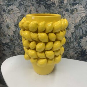 Three-dimensional Lemon Ceramic Vase With A Wide Mouthhigh-end Decorative Piece