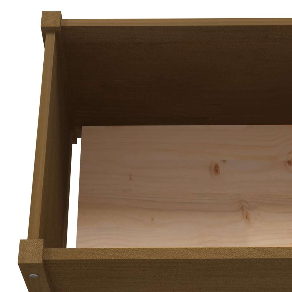 Garden Planter Honey Brown 59.1"x19.7"x19.7" Solid Wood Pine - Image 5