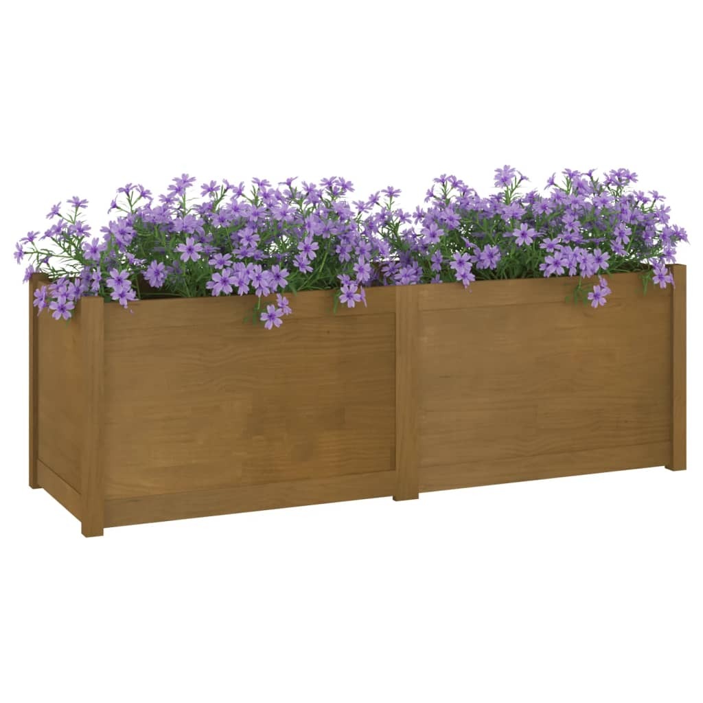 Garden Planter Honey Brown 59.1"x19.7"x19.7" Solid Wood Pine - Image 7