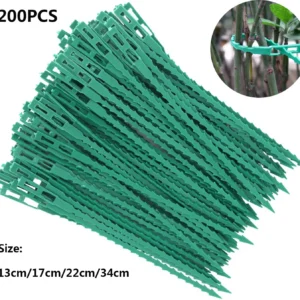 Size: S, Color: Brown – 30/50/100/200Pcs Reusable Garden Cable Ties Plant Support Shrubs Fastener Tree Locking Nylon Adjustable Plastic Cable Ties Tools