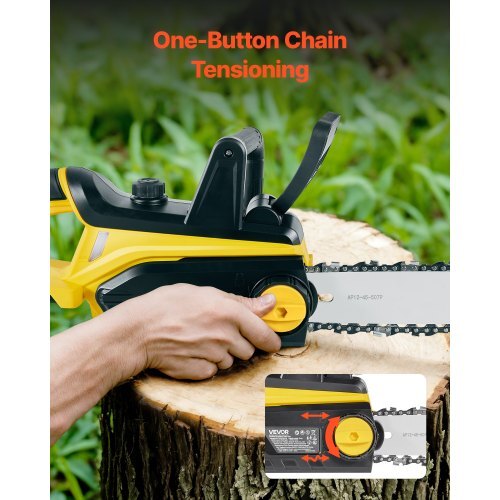 Cordless Chainsaw, 20V 12-Inch Brushless Chainsaw Battery Powered, 4.0Ah Battery and Rapid Charger Included, Handheld Electric Chain Saw for Tree Felling, Wood Cutting, Pruning, and Trimming - Image 5
