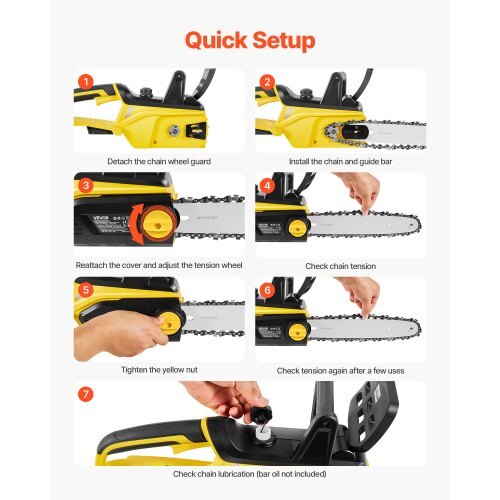 Cordless Chainsaw, 20V 12-Inch Brushless Chainsaw Battery Powered, 4.0Ah Battery and Rapid Charger Included, Handheld Electric Chain Saw for Tree Felling, Wood Cutting, Pruning, and Trimming - Image 6