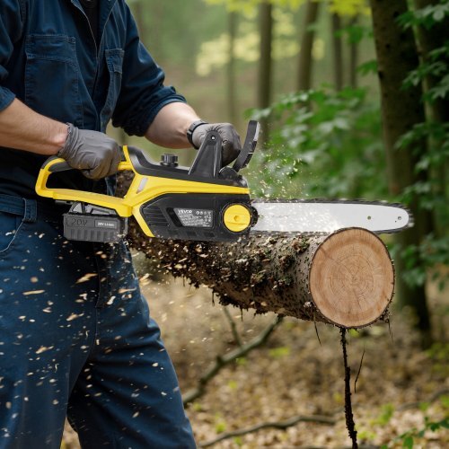 Cordless Chainsaw, 20V 12-Inch Brushless Chainsaw Battery Powered, 4.0Ah Battery and Rapid Charger Included, Handheld Electric Chain Saw for Tree Felling, Wood Cutting, Pruning, and Trimming - Image 7