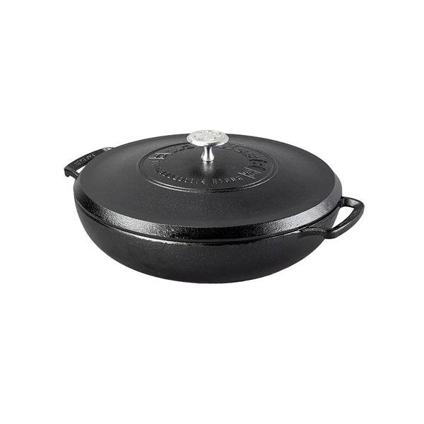 Black 4 Quart Lightweight Cast Iron Braiser Made in USA - Image 2