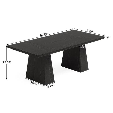 Modern Home Office Computer Desk Workstation in Dark Brown Wood Finish - Image 3