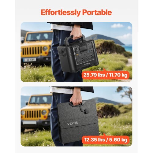 Portable Power Station with 200W Solar Panel, 1200W Solar Generator Power Station, 806Wh LiFePO4 Battery Backup with 9 Output Ports for Home Emergency, Outdoor Camping, RV Travel - Image 4