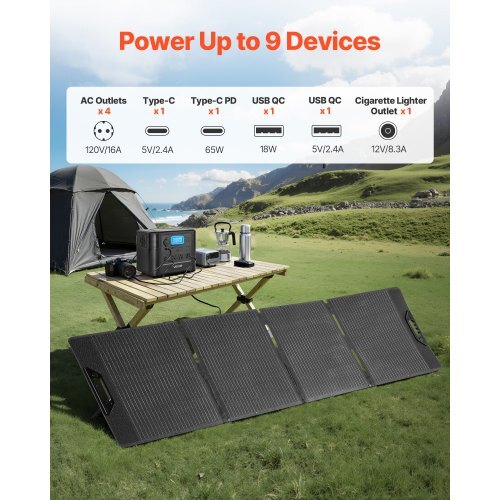 Portable Power Station with 200W Solar Panel, 1200W Solar Generator Power Station, 806Wh LiFePO4 Battery Backup with 9 Output Ports for Home Emergency, Outdoor Camping, RV Travel - Image 5