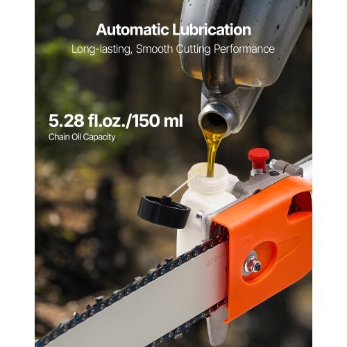 Gas Pole Saw, 43CC 2 Stroke Gas Powered Pole Saws with 10 in Cutting Bar, Cordless Tree Trimmer with Rotatable Head, 6.9 to 11.8 ft Extendable, Powerful Chainsaw for Tree Trimming Pruning - Image 4