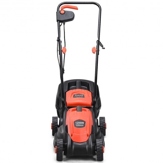 13 Inch Electric Push Lawn Corded Mower with Grass Bag-Red - Color: Red - Image 5