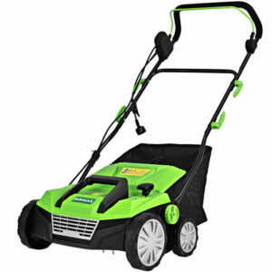 15 Inch 13 Amp Electric Scarifier with Collection Bag and Removable Blades-Green – Color: Green