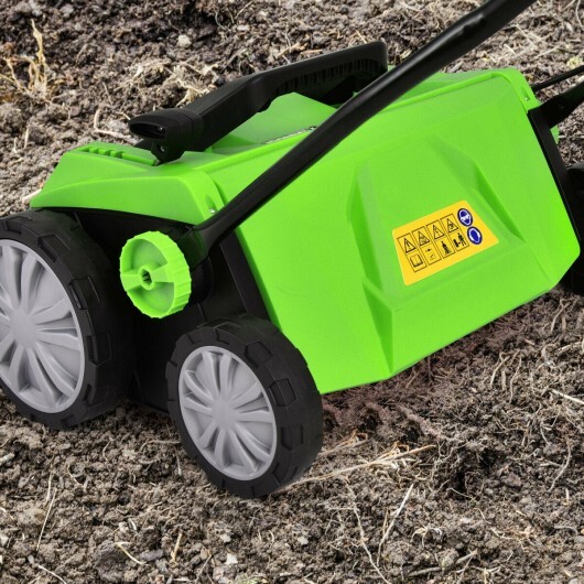 15 Inch 13 Amp Electric Scarifier with Collection Bag and Removable Blades-Green - Color: Green - Image 3