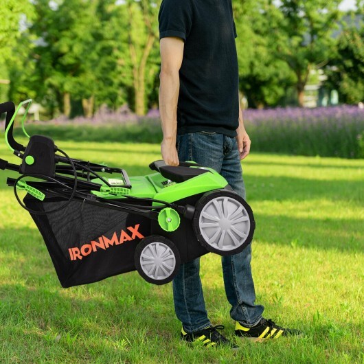 15 Inch 13 Amp Electric Scarifier with Collection Bag and Removable Blades-Green - Color: Green - Image 4