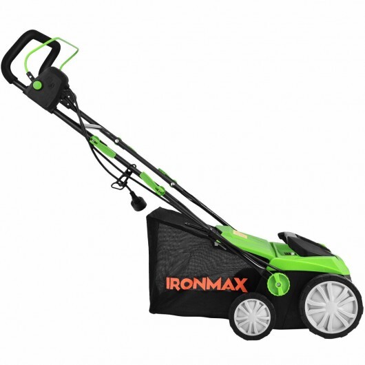 15 Inch 13 Amp Electric Scarifier with Collection Bag and Removable Blades-Green - Color: Green - Image 5