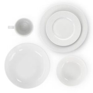 18-Piece White Porcelain Dinnerware Set with Plates Bowls Mugs – Service for 4
