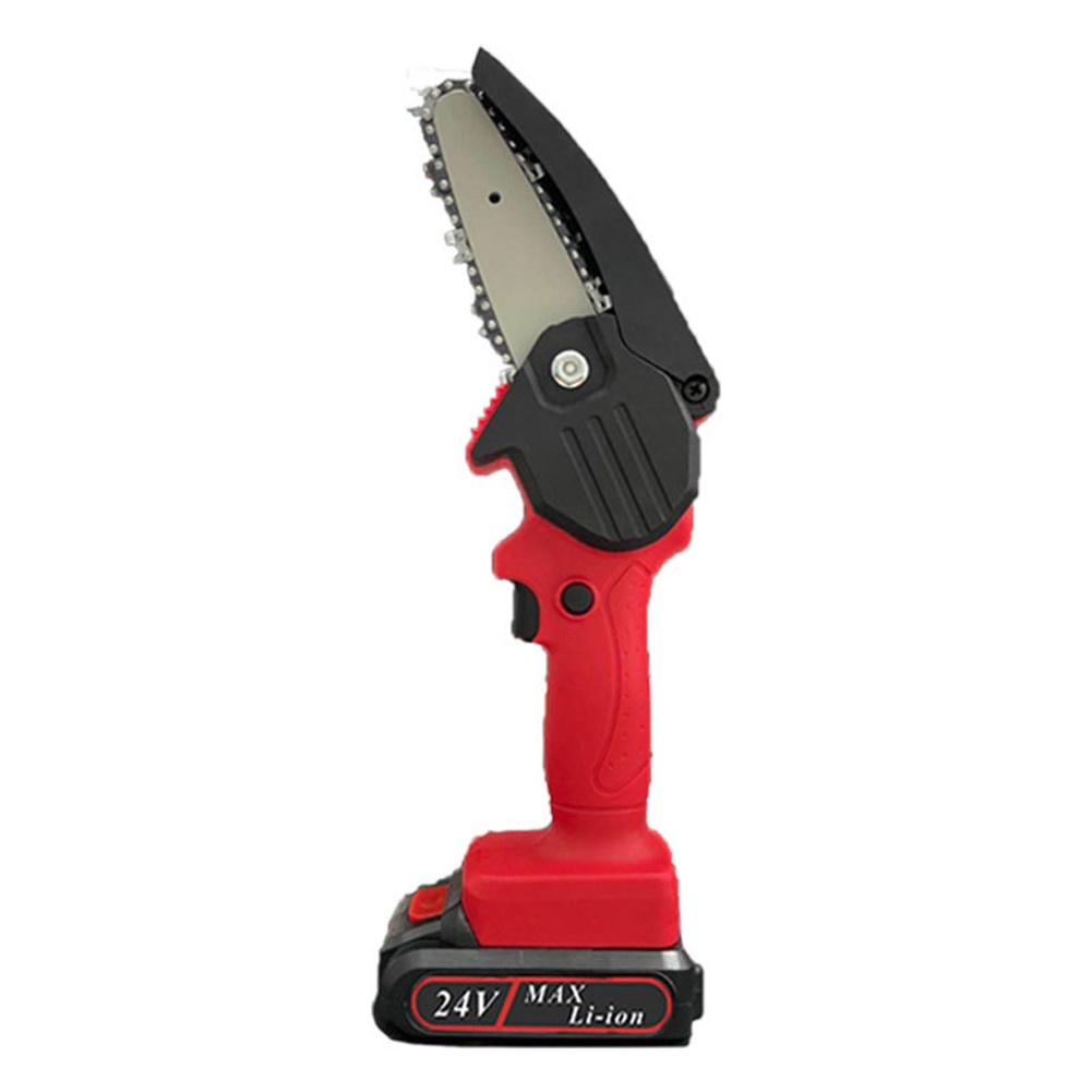 Mini Electric Chain Saw Woodworking Lithium Battery Chainsaw Wood Cutter Cordless Garden Rechargeable Tool Red U.S. plug - Image 3
