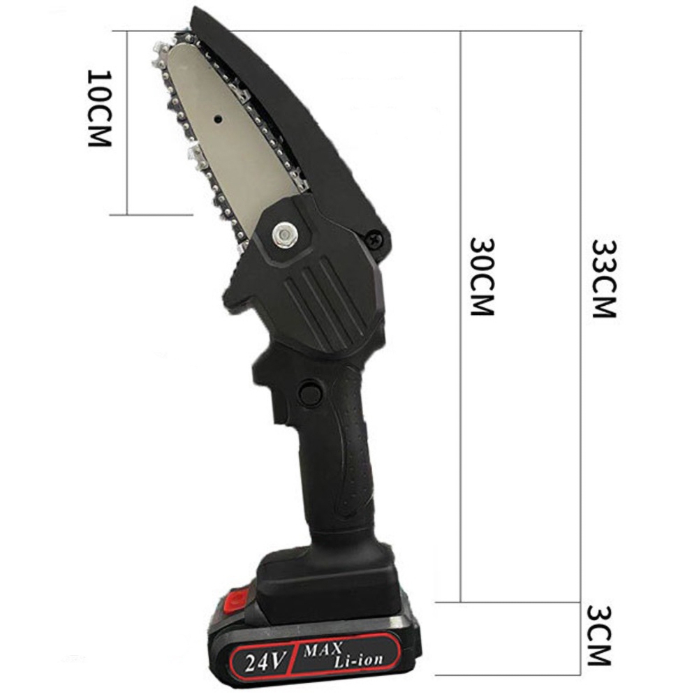 Mini Electric Chain Saw Woodworking Lithium Battery Chainsaw Wood Cutter Cordless Garden Rechargeable Tool Red U.S. plug - Image 4