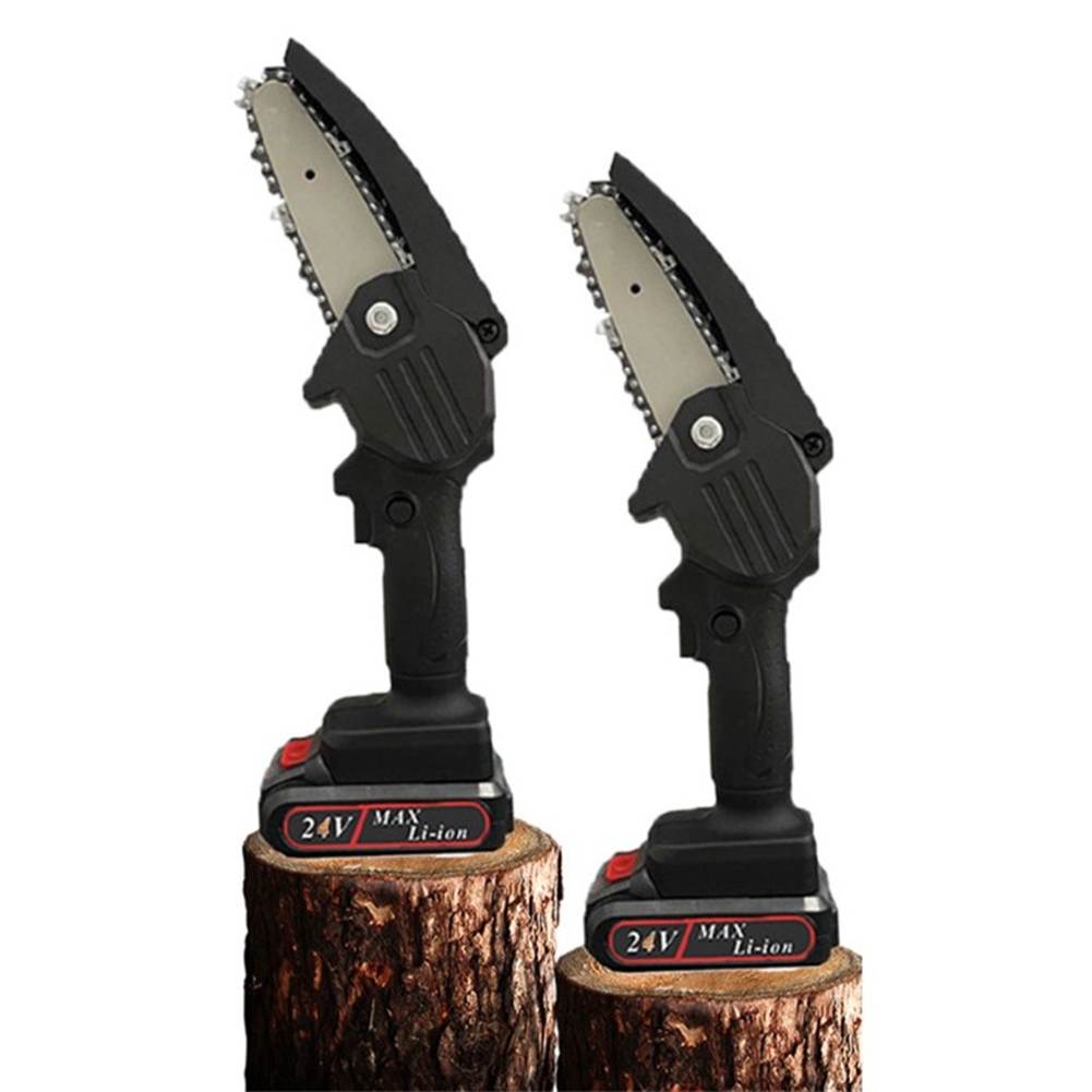 Mini Electric Chain Saw Woodworking Lithium Battery Chainsaw Wood Cutter Cordless Garden Rechargeable Tool Red U.S. plug - Image 7