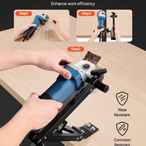 Lawn Mower Blade Sharpener, 15?&deg; – 45?&deg; Adjustable Lawnmower Blade Sharpening Tool with 4 Adapter Pins, Ball Bearing Design & 25mm Enlarged Handle, Compatible with Most Angle Grinders