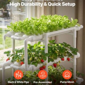 Hydroponics Growing System Kit, 3-Tier 108 Sites UPVC Pipe Hydroponic Grow Kit with Timed Irrigation, Thickened Hydroponic Pipes, Indoor Home Garden Vegetable Planting Grow Kits for Fruit Herb