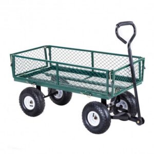 Heavy Duty Garden Utility Cart Wagon Wheelbarrow – Color: Green
