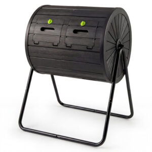 Compost Tumbler 37.5 Gallon Large Outdoor Compost Bin-Black – Color: Black