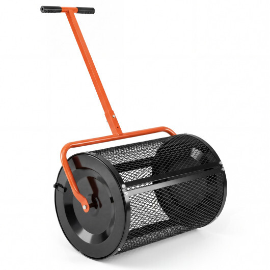 Compost Spreader 24 Inch Peat Moss Spreader Roller with Height-adjustable T-shape Handle-Green - Image 6