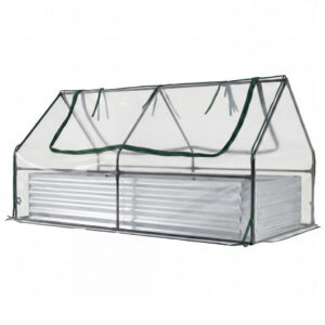 69 x 33 x 12 Inch Galvanized Raised Garden Bed with Cover-Black – Color: Black