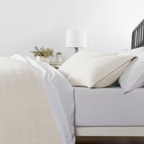 2 Piece Microfiber Farmhouse Coverlet Bedspread Set Ivory, Twin/Twin XL - Image 2