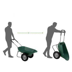 Heavy Duty 2-Wheel Multipurpose Rust Proof Wheelbarrow – Green