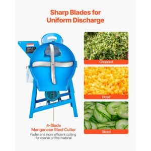 Hay Chopper, 2200W Corn Straw Chopper with Double Feed Ports, 1719lbs/h Capacity Forage Corn Stalks Cutting Machine, 220V Multifunctional Grass Feed Pulverizer for Livestock, Farm, Ranch