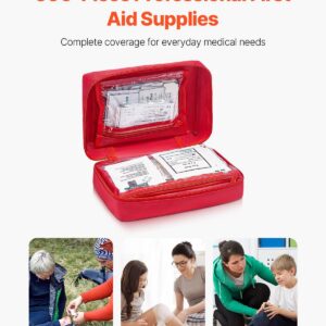 First Aid Kit, 500 Pieces, 600D Nylon Large Survival First Aid Bag, Emergency Medical Supplies, for Home, Car, Office, Travel, Camping, Truck, Hiking, Sports, Vehicle and Outdoor Emergencies