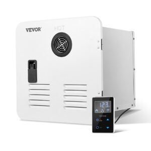 RV Tankless Water Heater, Instant Shower with 15 x 15 inches White Door and Remote Controller, 55000BTU Optimized Comfort Performance Hot Water, Ideal for RVers’ Family Everyday Use