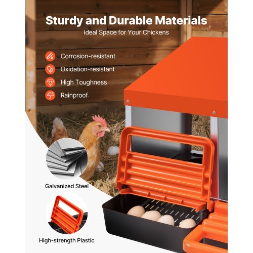 2 Tiers Chicken Nesting Boxes, 8 Compartments, Metal Egg Laying Boxes with Protective Collection Lids, Roll Out Nesting Box, Easy to Assemble, Ideal for Hens, Ducks, Chickens, and Other Poultry - Image 2