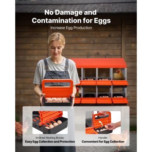 2 Tiers Chicken Nesting Boxes, 8 Compartments, Metal Egg Laying Boxes with Protective Collection Lids, Roll Out Nesting Box, Easy to Assemble, Ideal for Hens, Ducks, Chickens, and Other Poultry - Image 3