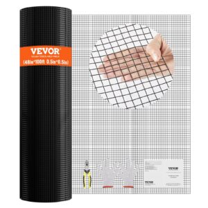 Hardware Cloth, 48” x 100′ Galvanized Wire Mesh Roll, 19 Gauge Chicken Wire Fence Roll, Vinyl Coating Metal Wire Mesh for Chicken Coop Barrier, Rabbit Snake Fences, Poultry Enclosures