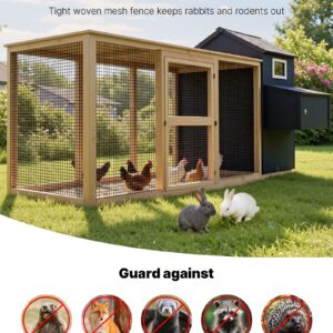 Hardware Cloth 60 in x 50 ft, 1/2 in 19 Gauge Galvanized Wire Mesh Roll, Weather-Resistant Vinyl Coated Chicken Wire Fencing, Heavy Duty Welded Garden Plant Fencing for Rabbit Cage Snake Fence