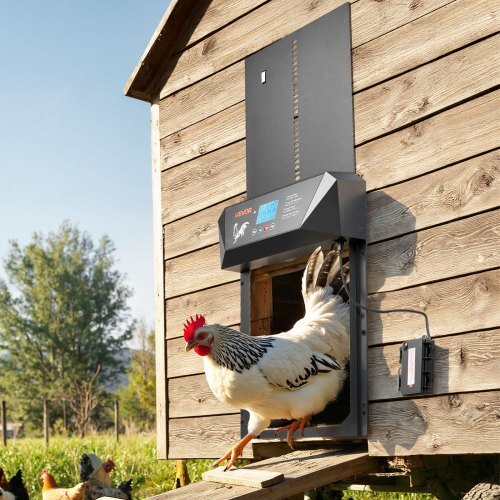 Automatic Chicken Coop Door, DC & Battery Powered Chicken Door with LCD Display, Light Sensor, Timer & Manual Setting, Anti-Pinch Security, Durable Aluminum Alloy, Chick Run Gate Opener for Farm - Image 7