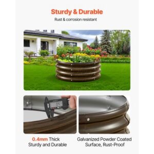 Metal Raised Garden Bed, 3 Pcs 2 x 2 x 1 ft Outdoor Galvanized Planter Garden Box, Open Bottom Design, Large Planter Raised Bed for Growing Vegetables, Flowers, Herbs, Succulents, Wood Grain